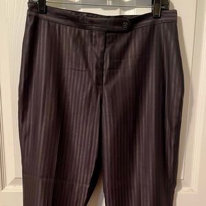 Black satin sheen striped polished pants. 28in inseam. 29 inch waist